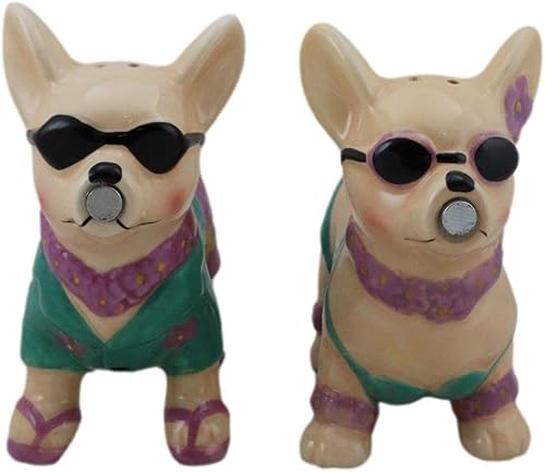 Miniatura 4 de Ebros Gift Vacaciones, playa, luna de miel, amantes de la luna de miel, besos, chihuahua, pareja, perros, con sombrillas, bikini, chanclas, salero