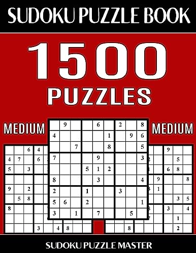 Sudoku Puzzle Master Book, 1,500 Medium Puzzles: Jumbo Bargain Size Sudoku Book With Single Level of Difficulty (Sudoku Puzzle Book Master Series)