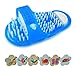 Noppor Bathroom Shower No Bending Feet Brush Foot Cleanning Bristle Slipper Bath Scrubber Massager Stick on Floor (BLUE)