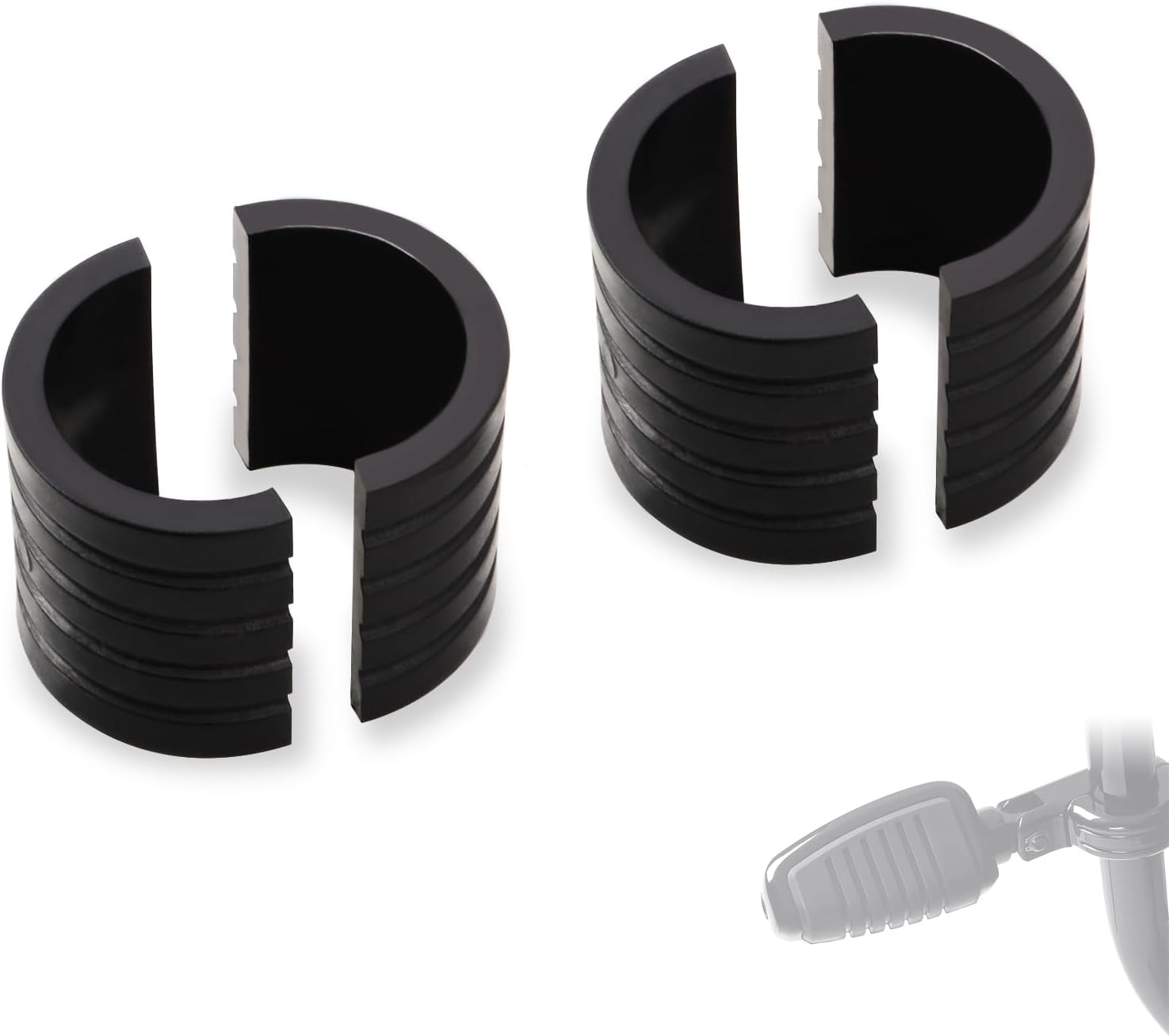 FOVPLUE Universal Motorcycle Highway Peg Mount Spacers/Rubber Bushings, Convert 1.25'' Footpeg Mount to 1'' Engine Guard/Crash Bar,for Harley Sportster Dyna/Honda/Yamaha/Kawasaki/Suzuki/Triumph/BMW