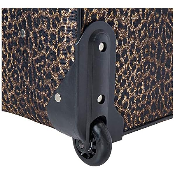 Rockland 4-delat bagageset, en storlek, 4-delat bagageset, Leopard, En storlek, Djungel Softside upprätt bagageuppsättning