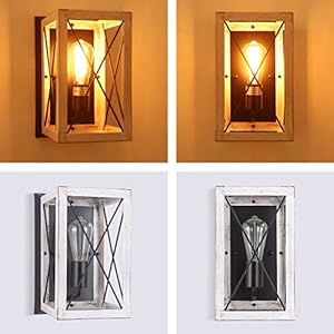 Luupyia Single Farmhouse Wall Light Fixtures Indoor, Rectangular, Metal Rustic Wall Sconces Industrial Farmhouse Lights for Living Room Hallway Porch, Beige Luupyia Single Farmhouse Wall Light Fixtures Indoor Rectangular Metal Rustic Wall Sconces Industrial Farmhouse Lights for Living Room Hallway Porch Beige