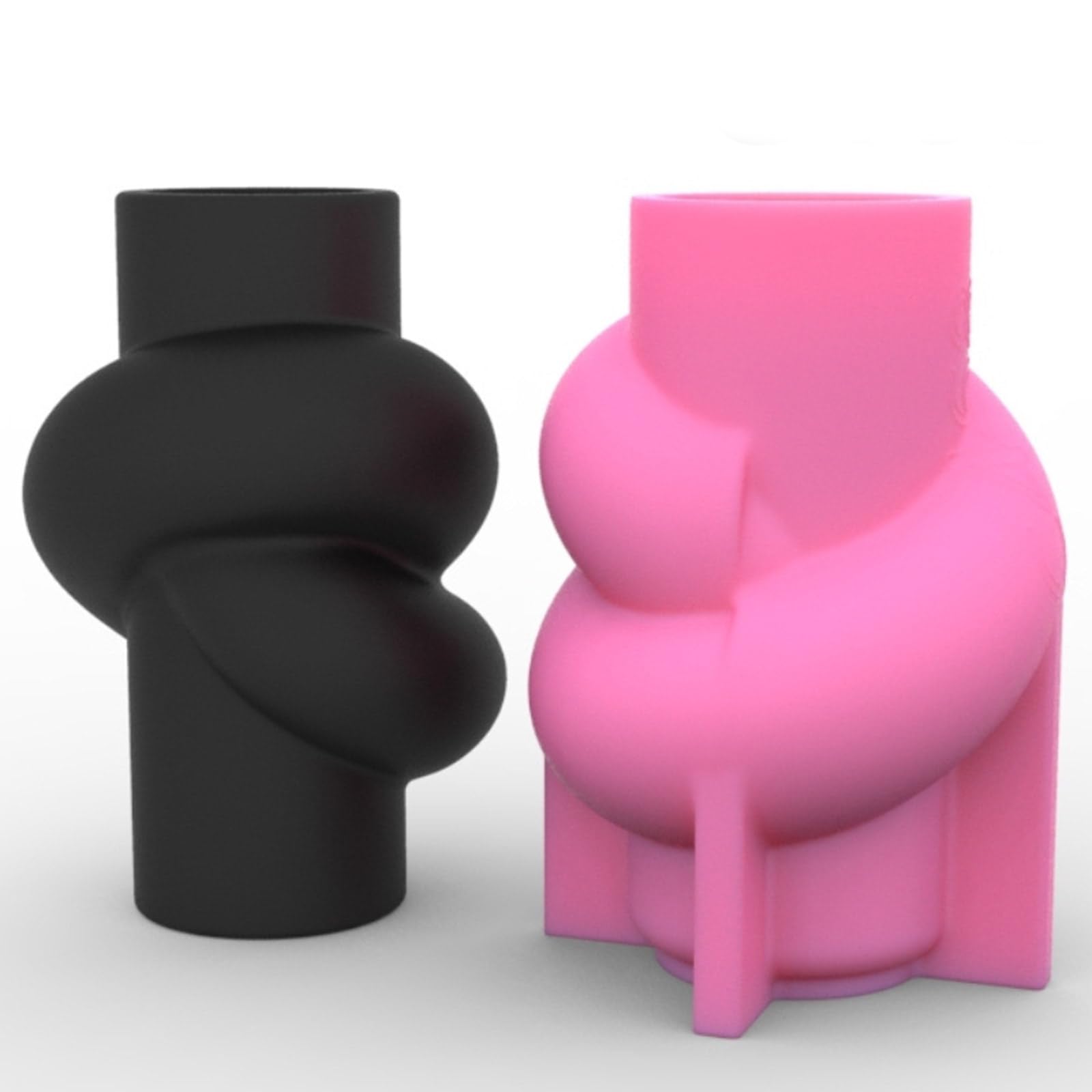 Molde de silicona simple para bolígrafos de maquillaje, molde de resina, diseño de nudo torcido, florero, adorno epoxi, decoración del hogar