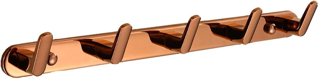 Coat Rack Light Luxury Wall-mounted Coat Rack Door Coat Hook Retro Coat Hook Entrance Wall Hanger Coat Hook Rose Gold (5 Hooks) Stainless Steel Hanger Rack