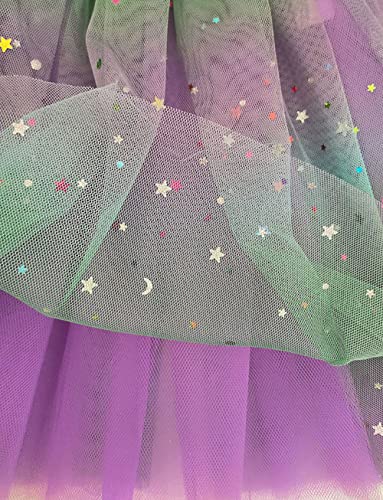 Saia tutu para meninas, 4 camadas, saia tutu de balé arco-íris, Roxa, 2-6 Years
