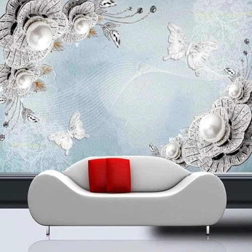 Tzxztt Minimalista Tridimensional Creativo Flores Mariposas Moderno Papel Pintado 3D Seda Texturizada Primera Calidad Neutros Material Ideal Para SalóN Dormitorio-200cm×140cm