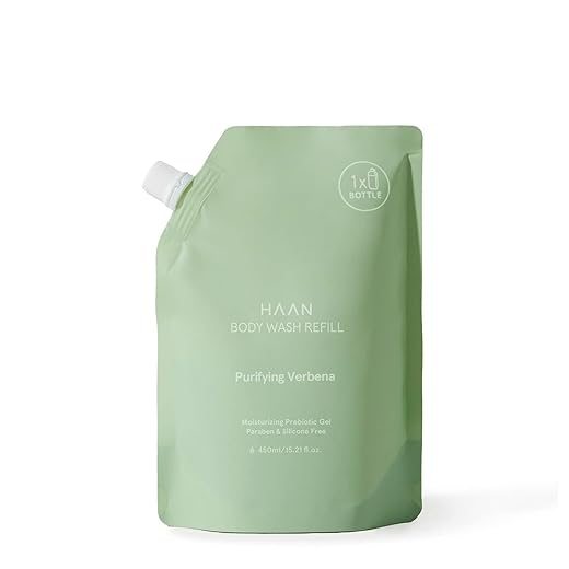 HAAN - Refill Body Wash 450ml - Jabón Corporal - Reciclable - Recargable - Vegano, No Testado en Animales - Aroma Purifying Verbena