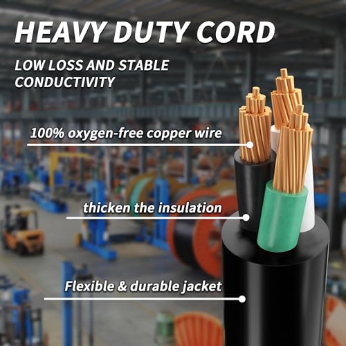 PlugSaf 25 FT 16/3 Gauge Outdoor Extension Cord with Multiple Outlets Light Indicator, Flexible 3 Outlet Weatherproof Heavy Duty Extension Cord Waterproof Black, 13A 1625W 16AWG SJTW, ETL Listed