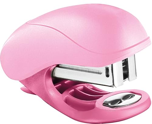 Maped - Vivo Mini-Heftgerät in Pastellrosa mit 400 Heftklammern 26/6 – Körper aus recyceltem Material – integrierter Heftentferner – kompatibel mit 24/6 und 26/6 – bindet bis zu 15 Blatt