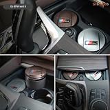 Popielniczka samochodowa do BMW serii 1/3/5/7 i X1/X3/X5/X6, ze światłem LED i pokrywką, zdejmowana i przenośna (matowa srebrna)