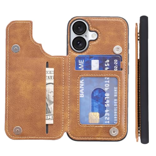 �yAnrek�z�݊��� Apple iPhone 16 PLUS 6.7 inch �p �P�[�X �蒠�^�i���g���u���E���j�A�C�t�H��16�v���X (6.7�C���`) ���� PU�v ���΋z�� �|�P�b �Ў葀��w�� IC �J�[�h ���[ ���u���@�\ �P�[�X �A�b�v��ip