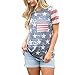 Women Blouse,Haoricu Summer Womens Print American Flag Short Sleeve Shirt Casual Blouse Tops T Shirt (L, Multicolor)