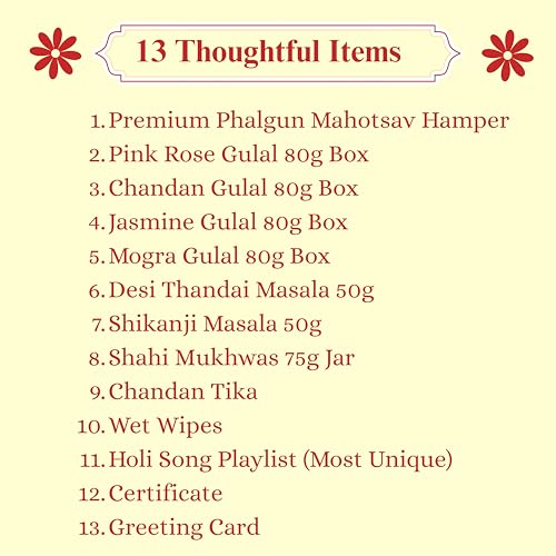 Image of Indian Karigar Phalgun Mahotsav 2026 | 13 Inclusions | Holi Gulal for Holi Colour 320g | Thandai Powder + Shahi Mukhwas + Holi Song Card & More | Organic Skin Safe Holi Colors With Certificate & Greeting Card | Holi Gifts (Phalgun Mahotsav Holi Colour Gift Box)