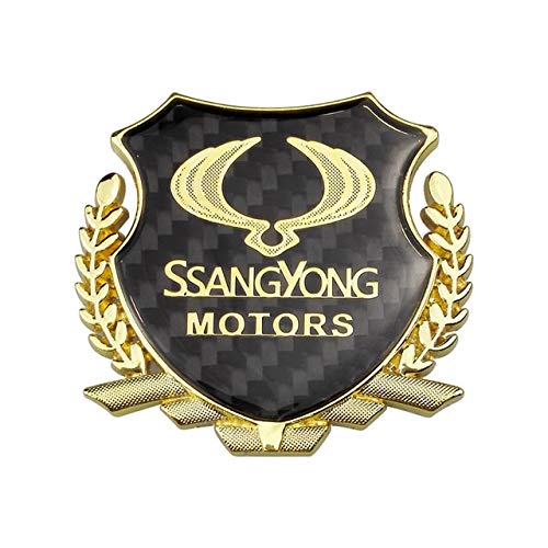 FIOLTY Coche automático de la Etiqueta engomada de SsangYong Kyron Actyon para Korando tonelada Rodius Tivoli Musso Presidente XLV Accesorios Exterior del Emblema: