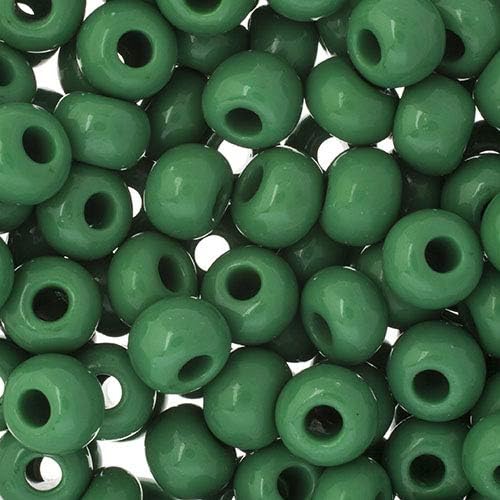 Preciosa Czech Seed Beads 32/0 (8mm) Opaque Medium Green - 250g Bulk Bag Beads for Jewelry Making and Crafts