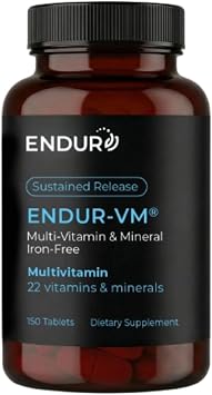ENDUR-VM - Multivitamin Vitamin A, C, D, E, B12 & Zinc Without Iron SR Sustained Release 22 Essential Nutrients to Support Overall Wellness for Men & Postmenopausal Women - 150 Tablets