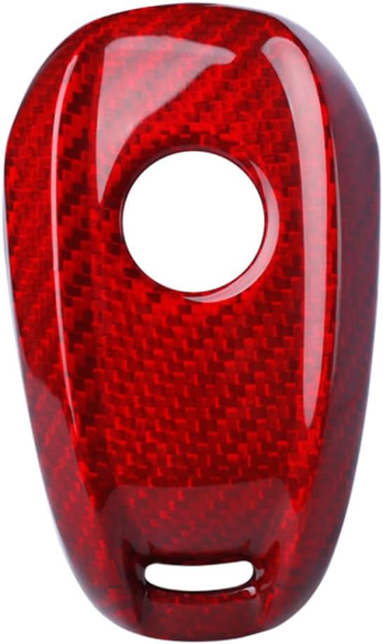 GZYF Car Auto Genuine Carbon Fiber Romote Key Fob Cover Case Shell for Alfa Romeo Giulia, Stelvio, Red