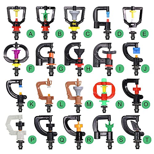 Image of DIY DIYC-10977 Crafts A-Z Types of Rotating Spinklers Drip Irrigation Rotation Nozzle Spray w / 1 /4'' Barb Connector Rotary Sprayer for Garden (2 Pcs Pack, U - Type)