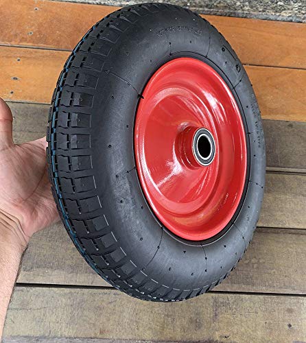 2 Pneus Para Carrinho de Mão Completo Com Câmara E Aro Até 180 Kg