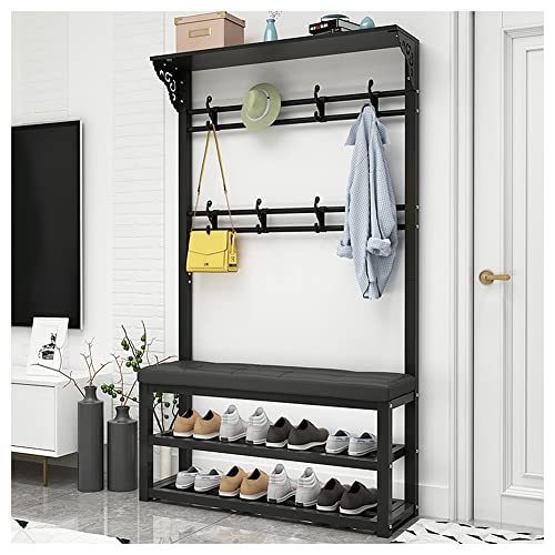 Porte-manteau avec coussin de siège pour optimiser le rangement d'entrée