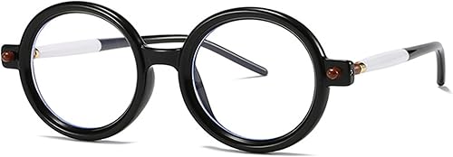bullabulling Lentes de lectura redondos retro para mujer, con bloqueo de luz azul, marcos de anteojos de gran tamaño, lente grande bullabulling Lentes de lectura redondos retro para mujer, con bloqueo de luz azul, marcos de anteojos de gran tamaño, lente grande