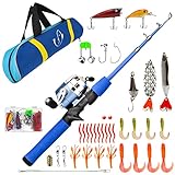 🐟 【Kit completo de cañas de pescar】Este traje decañas de pescar spinning para niños incluye caña de pescar telescópica, carrete de pescar, hilos de pescar, varios señuelos, anzuelos, flotadores, cucharas de pesca, broches y bolsas de almacenamiento. Esta herramienta de cañas de pescar mar satisface todas las necesidades del pescador principiante.