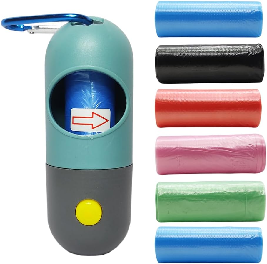 Amso Portable Diaper Disposal Bag Set (with LED Light and 7 Colorful Refill Rolls)