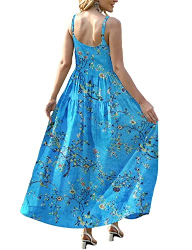Yesno Summer Dresses For Women Casual Loose Bohemian Floral Dress With Pockets Spaghetti Strap Maxi Dress For Beach Vacation L E75 Cr44 #TOP2