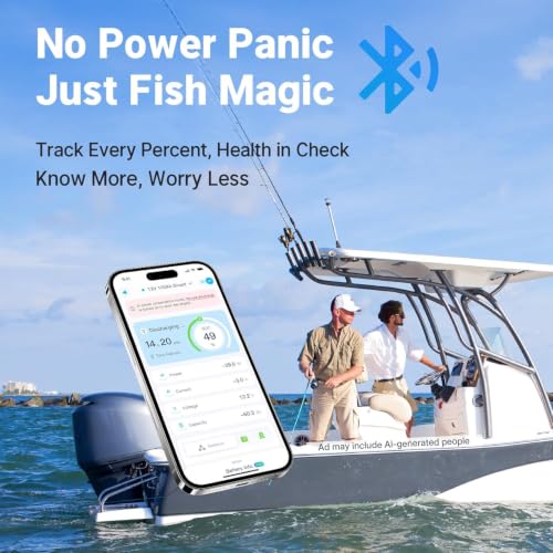 Image of Redodo 12V 100Ah LiFePO4 Battery Bluetooth, Group 27 900CCA Lithium Marine Battery, Starting Battery with Self-Heating & Smart Reserve Mode