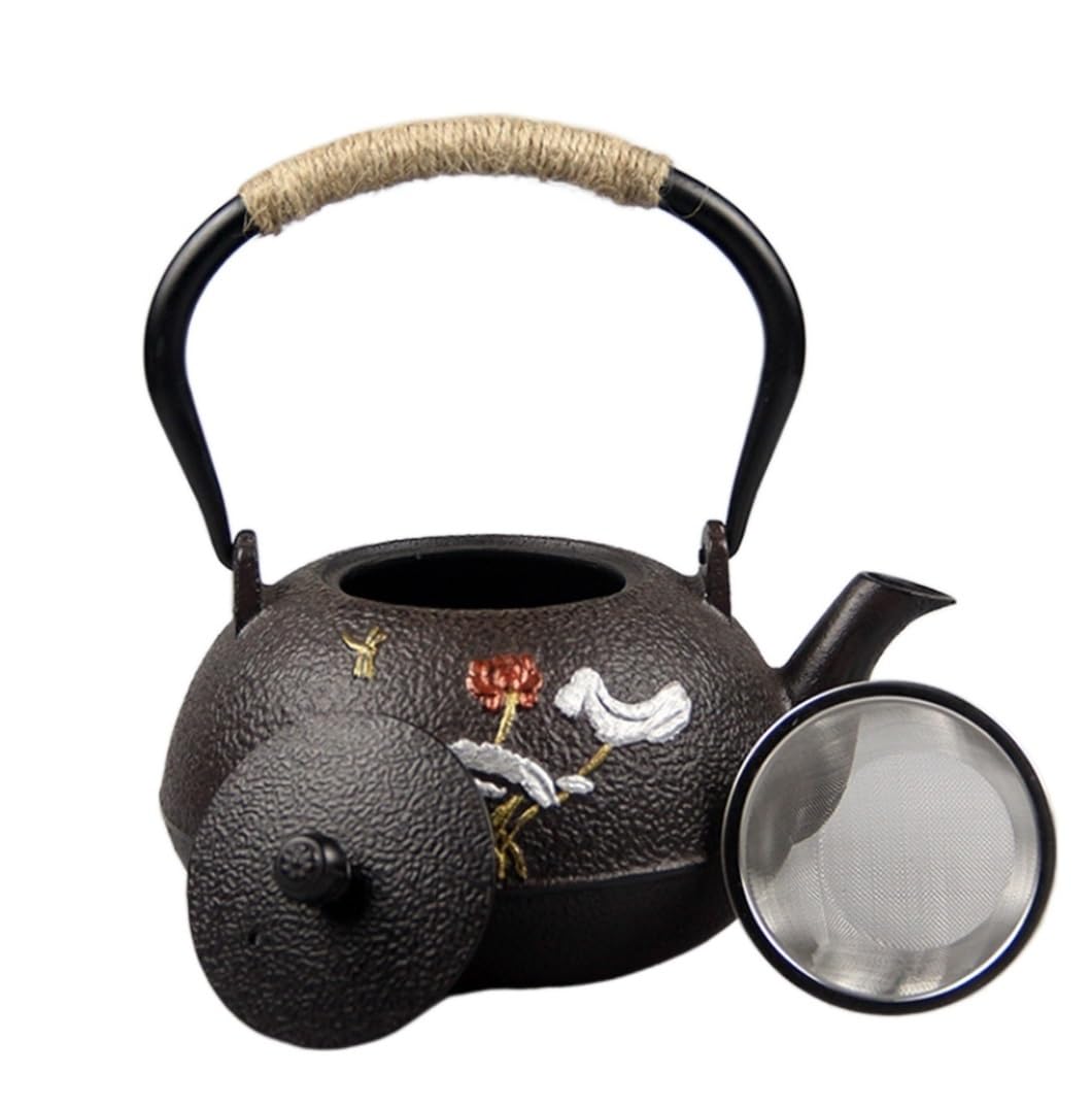 Tetera Teapot Tetera De Hierro Fundido Hecha A Mano De 1200ML como Decoración del Hogar O La Cocina Tetera Infusiones