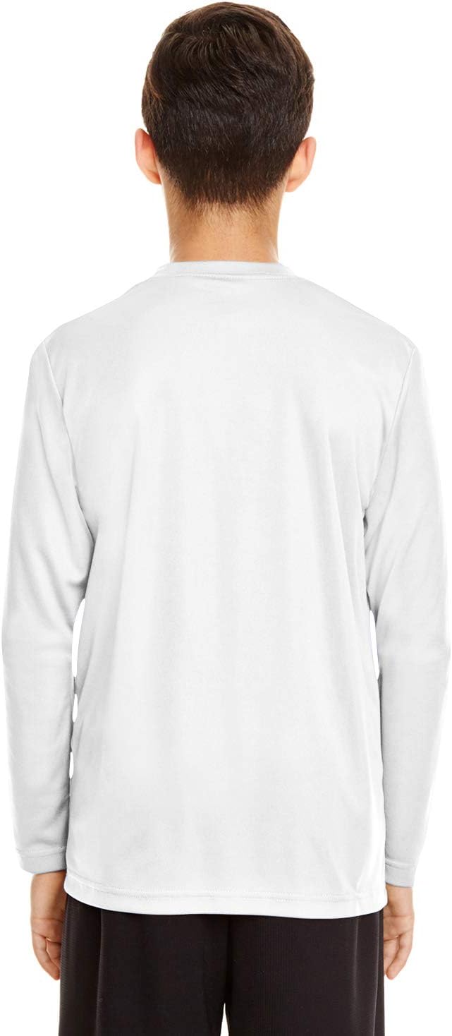 Team 365 Youth Zone Performance Long-Sleeve T-Shirt S WHITE - Image 4