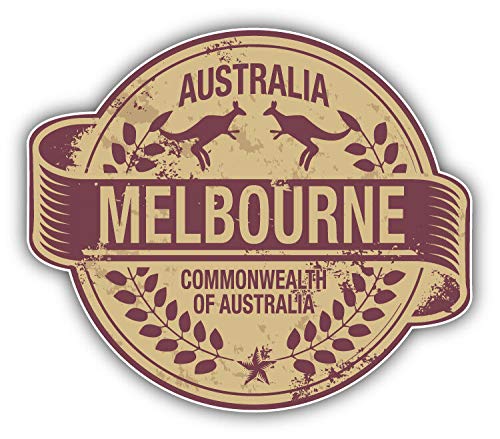 Melbourne City Australia Grunge Travel Stamp Vinyl Decal Sticker Waterproof Car Decal Bumper Sticker 5"