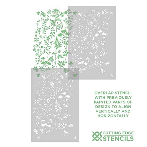 Woodlands Botanical Stencil for Nursery – Wall Stencils for Nursery Décor – Try Stenciling Instead of Wallpaper and Save! – Woodland or Floral Nursery Ideas by Cutting Edge Stencils