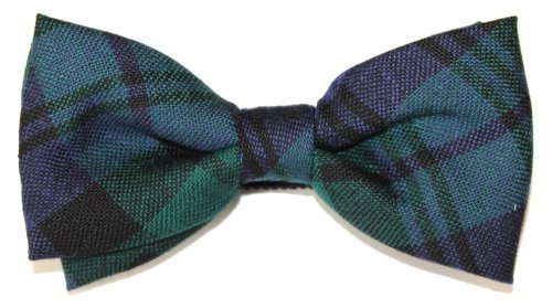 Ib Blue Black Watch Tartan Bow Tie 100% Wool Scotland Pre-Tied