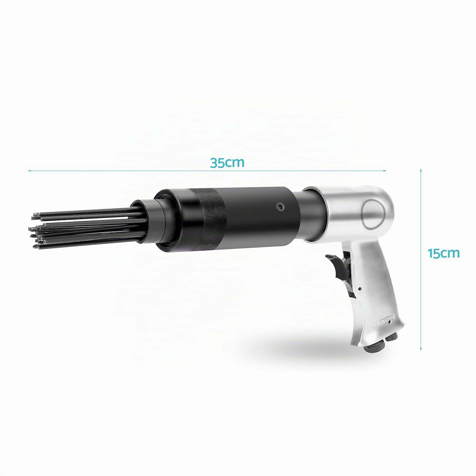 Pistola de agujas, 3000 rpm, pistola de agujas de acero al carbono, 1/4 pulg. 10 CFM pistola de agujas de aire comprimido, 35 cm