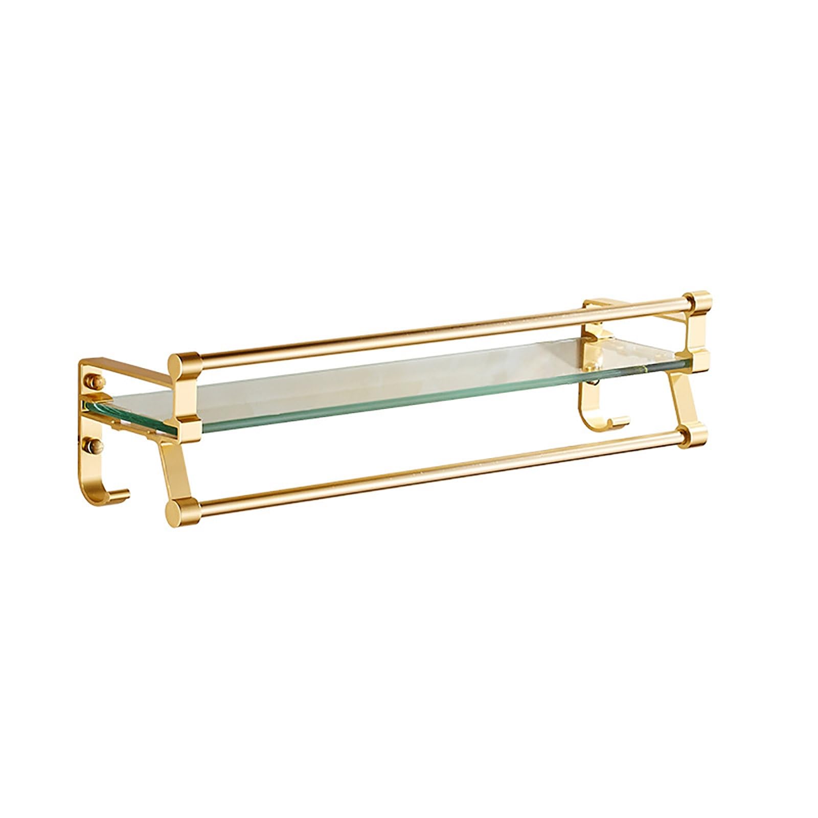 Étagère de douche en aluminium et rail de protection en verre trempé