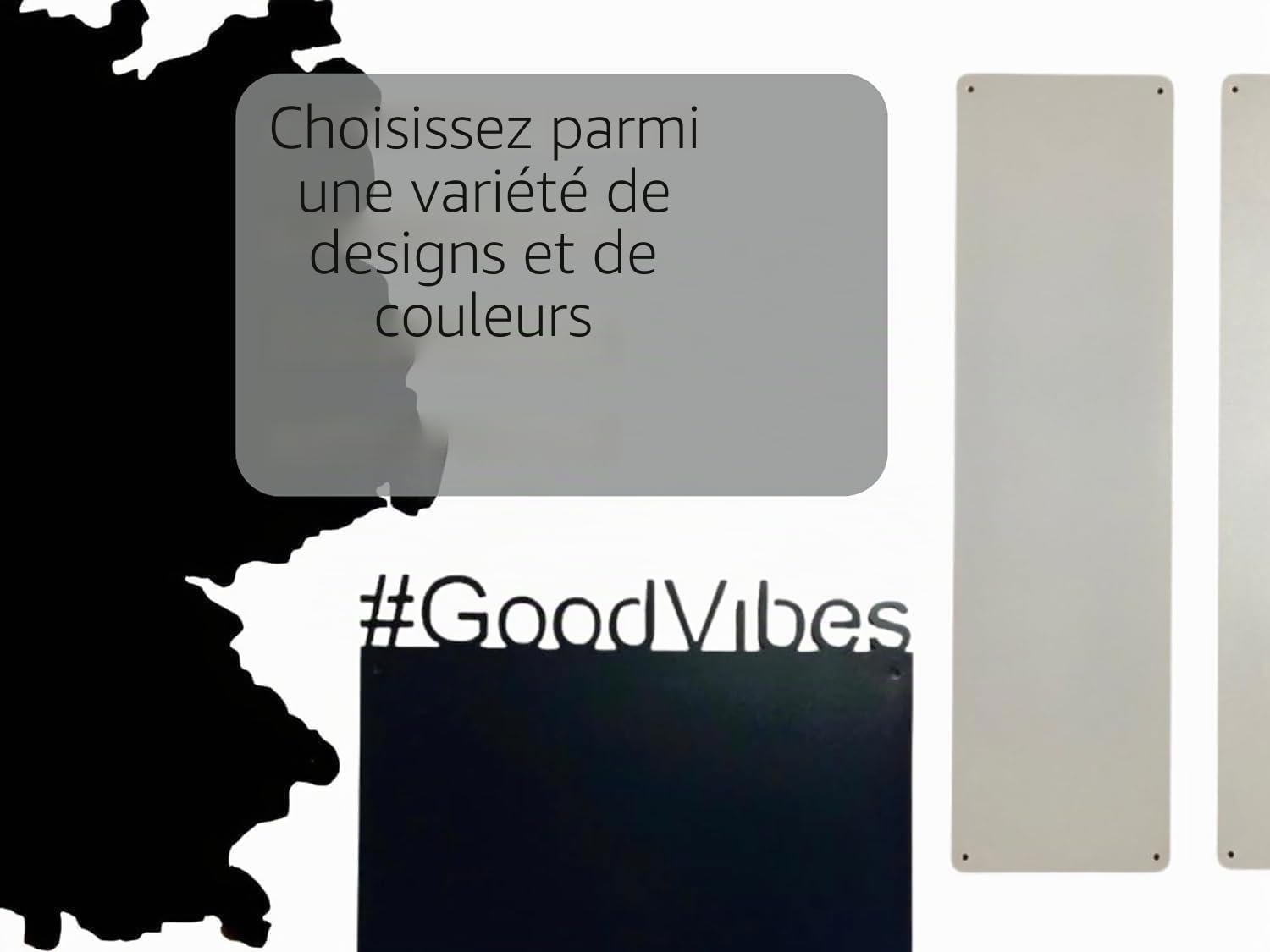 3 x Metal Tableau Magnétique Mural Blanc+Noir+Blanc 80x22 cm, Plaque Aimanté, Acier Inoxydable, Cuisine, Bureau, Chambre D'enfant, pour Lettres Magnétiques, Chiffres, Notes, Photos