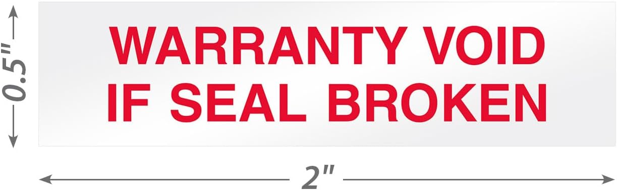 SmartSign "Warranty Void If Seal Broken" Label | 2" x 0.5" Tamper Resistant Vinyl, Pack of 160, Made in USA