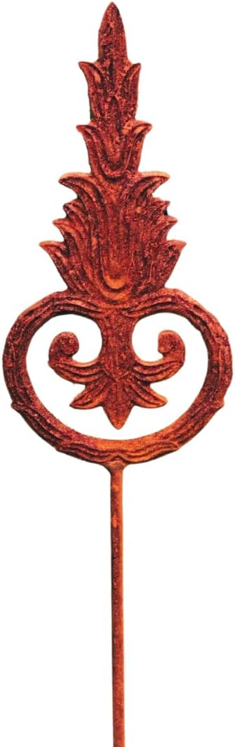 Rusty Metal Garden Stakes Finial, Garden Art, Outdoor Rusty Metal Decor