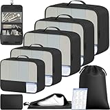 BAGAIL 9 Set Packing Cubes Luggage Packing Organizers for Travel Accessories (Black)