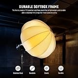 NEEWER Softbox 20"/50 cm, szybkie uwalnianie 360° dyfuzor światła Bowens Mount Softbox z lekkim stopem nylonu do RGB CB60 CB60B CB200B MS60B MS60C MS150B ciągłe światła wideo LED, NS20L