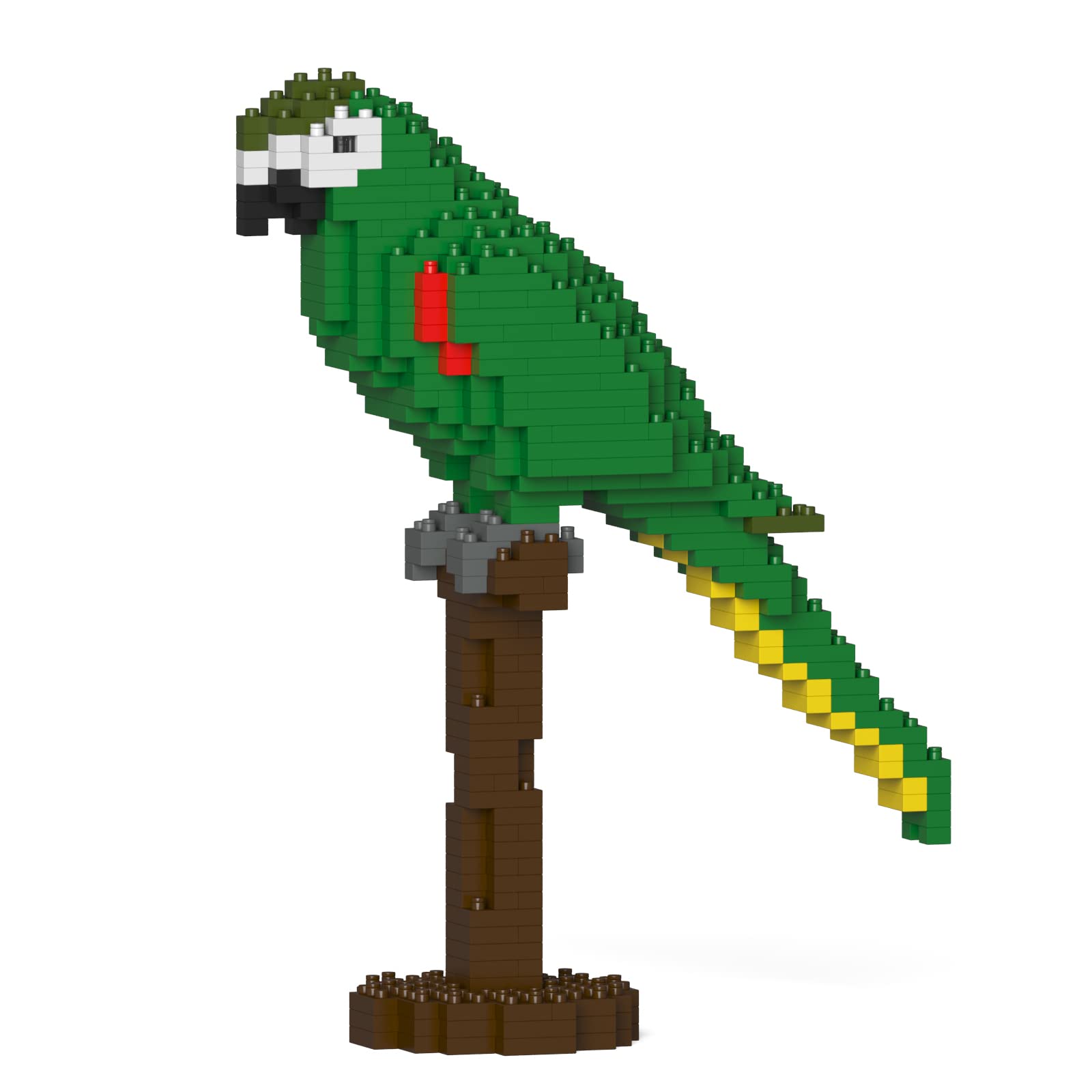 Completed JEKCA Hahn's Macaw 01S building block model.