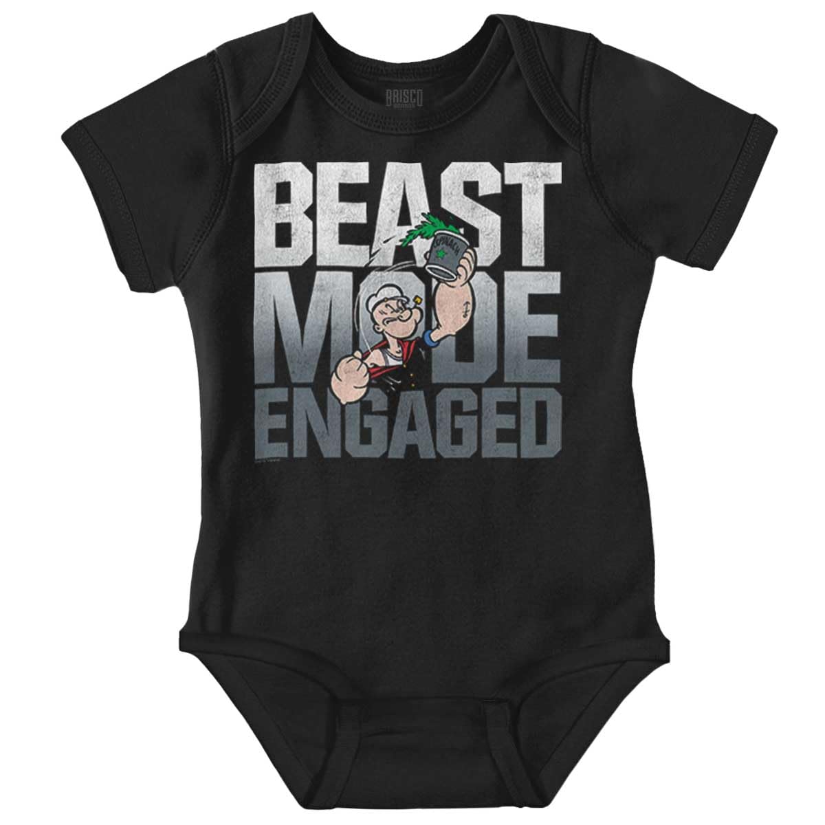 Brisco Brands Beast Gym Engaged Popeye Sailor Baby Romper Boys or Girls