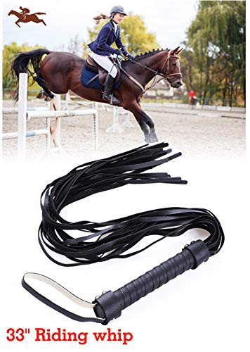 Ridin 33" Leather Horse Whip - Whip Crop For Horses - Equestrian Horse Crop - English Whip Leather Horse Whip #TOP2