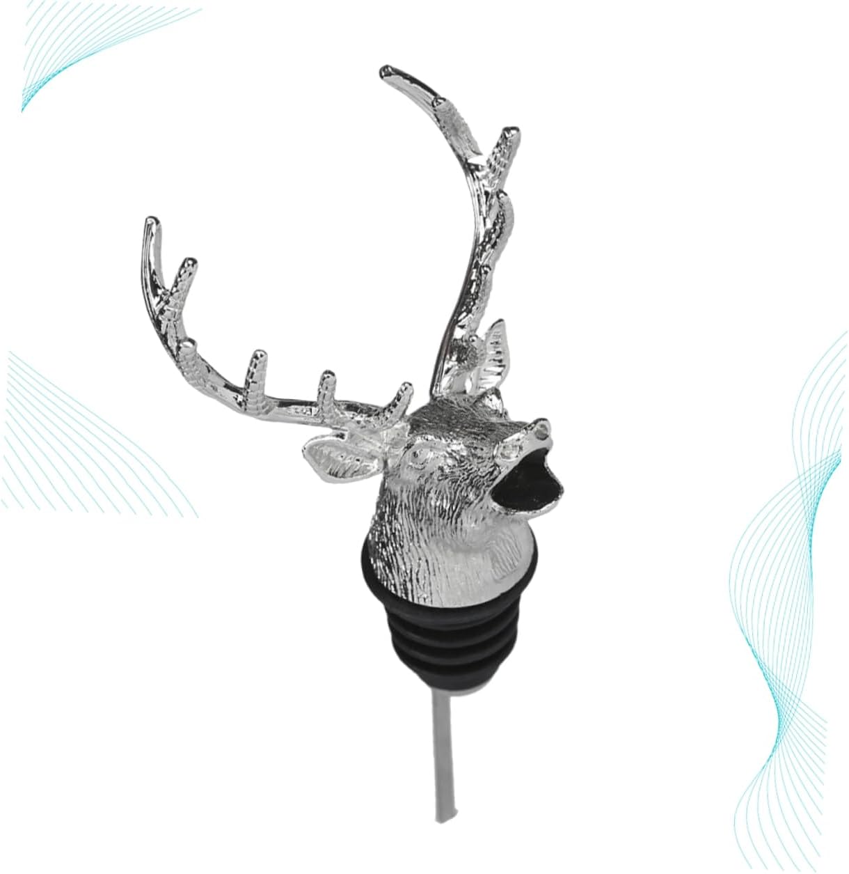 Deer Head Wine Pourer Zinc Alloy for Liquor and Wine Bottles