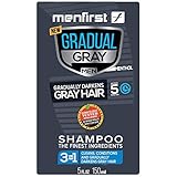 MENFIRST Gradual Gray 3-in-1 Grey Hair Reducing Shampoo and Conditioner for Men - Scalp Wash that Cleans, Darkens, and Gradually Reduces Grey and White Hair Color for Natural Looking Results