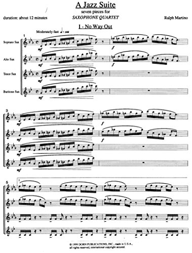 A Jazz Suite for Saxophone Quartet by Ralph Martino