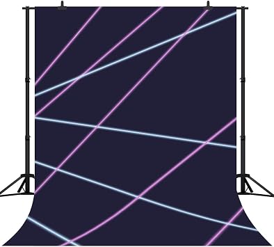 Laser Line Backdrop 80s 90s Photo Neon Laser Tag Birthday Party Night Game On Indoor Photography Background Glow Photo Studio Backdrops Fabric Birthday Projection Neon Backdrop 6x8ft