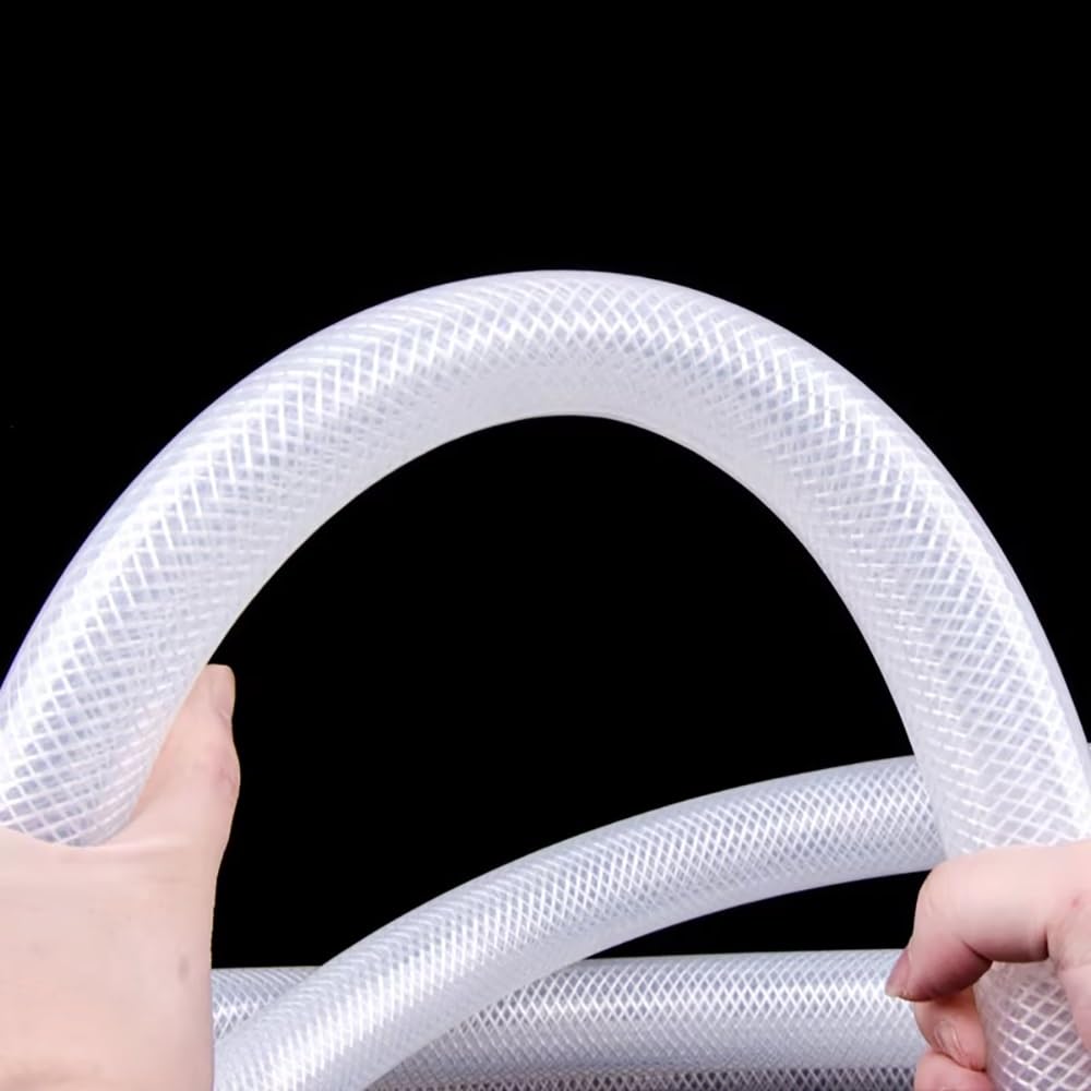 Tubo de Silicona Transparente Alimentaria 1m (ID 4-50mm), Resistente al Calor & Anti-Explosión Trenzado para Bebidas/Leche/Médico(ID38mm x OD46mm)