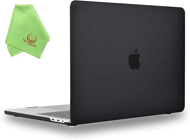 UESWILL Compatible with MacBook Pro 16 inch Case 2019 2020, Smooth Matte Hard Shell Case Cover for MacBook Pro 16 inch with Touch Bar & USB-C, Model A2141 + Microfibre Cleaning Cloth, Black